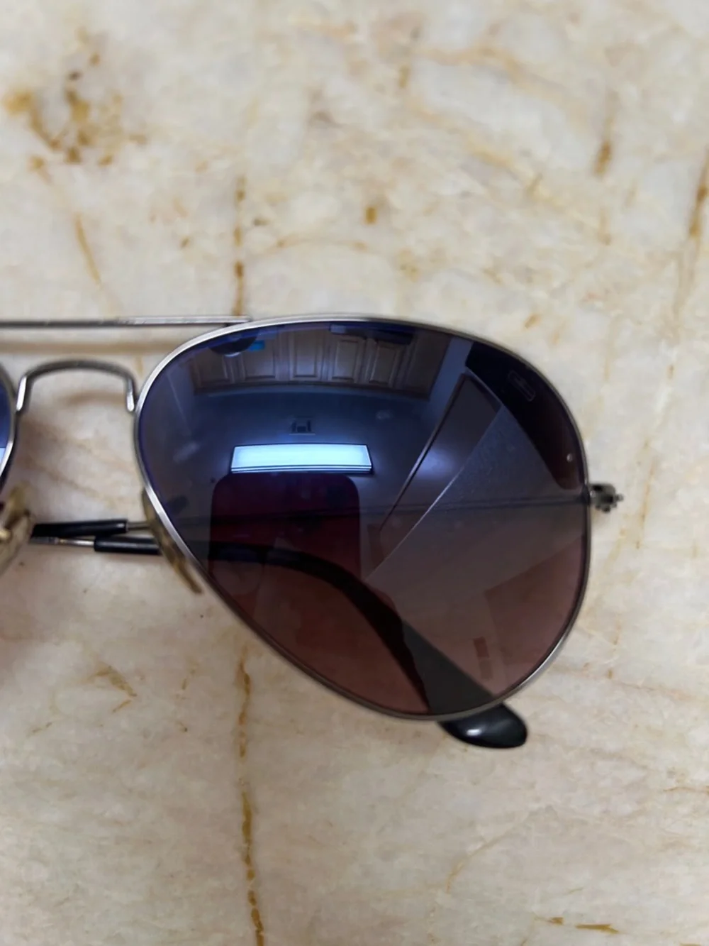 Ray-Ban Aviator Sunglasses - Gradient Blue to Brown Lenses - Picture 3 of 7